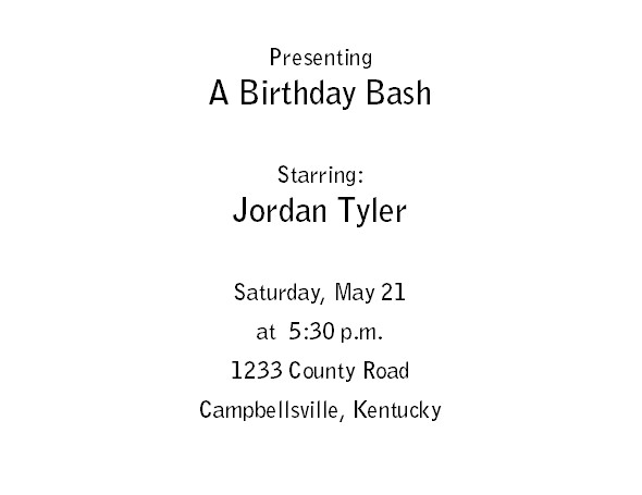 Free Printable Birthday Invitation 1 - Inside